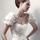 Ivory White Chiffon Flowers Short Sleeves Bridal Jacket Vest Shawl Wedding Dress Bolero Jacket J5