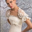 Ivory White Lace Short Trumpet Sleeves Bridal Jacket Vest Shawl Wedding Dress Bolero Jacket J38