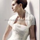 Ivory White Organza Pleated Short Sleeves Bridal Jacket Vest Shawl Wedding Dress Bolero Jacket J6