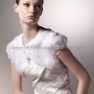 Ivory White Organza 3 Layers Short Sleeves Bridal Jacket Vest Shawl Wedding Dress Bolero Jacket J15