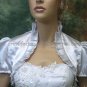Ivory White Red Blue Green Satin Short Sleeves Bridal Vest Shawl Wedding Bolero Jacket J30