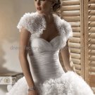 Ivory White Tulle Short Sleeves Bridal Jacket Vest Shawl Wedding Dress Bolero Jacket J31