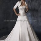 Custom Stock White Satin Long Sleeves Bridal Vest Shawl Wedding Evening Dress Bolero Jacket J36