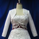 Custom Stock White Satin Long Sleeves Bridal Vest Shawl Wedding Evening Dress Bolero Jacket J45