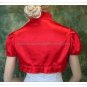 Ivory White Red Blue Green Satin Short Sleeves Bridal Vest Shawl Wedding Bolero Jacket J30