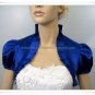 Ivory White Red Blue Green Satin Short Sleeves Bridal Vest Shawl Wedding Bolero Jacket J30