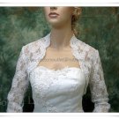 Ivory White Lace Bridal Dress Vest Shawl Jacket 3/4 Sleeves Wedding Dress Bolero Jacket Size J64