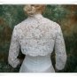 Ivory White Lace Bridal Dress Vest Shawl Jacket 3/4 Sleeves Wedding Dress Bolero Jacket Size J64