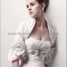 Ivory White Organza Bridal Dress Vest Shawl Jacket Mid Sleeves Wedding Dress Bolero Jacket Size J8