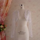 White Lace Applique Bridal Dress Vest Shawl Long Sleeves Wedding Dress Bolero Jacket Size J42