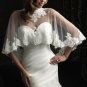 Ivory White Lace Ruffle Bridal Shawl Long Wedding Dress Bolero Jacket J71