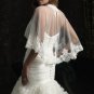 Ivory White Lace Ruffle Bridal Shawl Long Wedding Dress Bolero Jacket J71