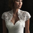 Ivory White Lace Bridal Dress Jacket Short Sleeves Wedding Dress Bolero Jacket Size 2-18