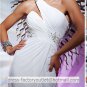 Pink White Chiffon Lace Bridal Evening Dress Jeweled Backless Prom Dress Formal Gown