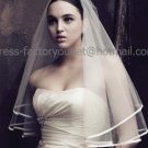 1 Tier Satin Edge Ruffles Tulle Short Wedding Veil 1X1.5 M Bridal Dress Veil