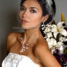 1 Rose White Ivory Net Short Wedding Veil  Bridal Dress Birdcage Veil BV02