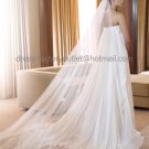 1 Tier Wide Tulle Lace Ruffle Wedding Veil 2.8X1.5 M Long Cathedral Bridal Veil  VL22