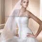 2 Tiers Wide Tulle Satin Edge Wedding Veil 2.8X1.5 M Long Cathedral Bridal Veil VL222