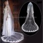 1 Tier Wide Tulle Lace Ruffle Wedding Veil 2.8X1.5 M Long Cathedral Bridal Veil  VL1A