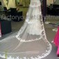 4 Tiers Wide Tulle Lace Edge Wedding Veil 2.8X1.5 M Long Cathedral Bridal Veil  VL19
