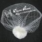 2 Feather FlowerS White Ivory Tulle Short Wedding Veil Bridal Dress Birdcage Veil bv01