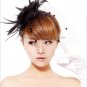 1 Satin Feather Flower White Ivory Black Tulle Short Wedding Veil Bridal Dress Birdcage Veil V41