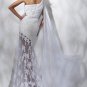 2012 Sexy One Shoulder Chiffon Lace Bridal Gown White Beading Front Slit A-line Wedding Dress