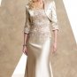 Free Jacket Evening Dress A-line Champagne Satin Prom Dress Mother of the Bride Groom Dress