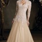 3/4 Lace Jacket Evening Dress A-line Champagne Lace Tulle Prom Dress Mother of the Bride Groom Dress