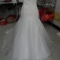 Strapless Alencon Lace Organza Bridal Gown Mermaid Wedding Dress Chapel Train SP34