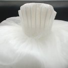 A-line Strapless White Tulle Wedding Dress Custom Satin Tulle Beaded Bridal Ball Gown S06