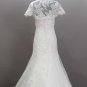Strapless Ivory Organza Lace APPLIQUE Bridal Gown Mermaid Wedding Dress Chapel Train