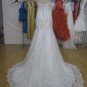 Cap Sleeves Alencon Lace Trumpet Bridal Gown V-neck Hollow Back Mermaid Wedding Dress