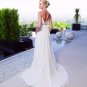 White Ivory Chiffon Empire Waist Bridal Evening Dress Spaghetti Straps Long Maternity Wedding Dress