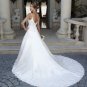 Discount  Lace Embroidery Bridal GownThin Straps Ivory White A-line V-neck Wedding Dress