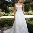 A-line Nature Waist Royal Bridal Dress Embroidery Custom Wedding Dress W269
