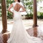 Alencon Lace Mermaid Bridal Gown Custom Ivory White Lace Wedding Dress Choker Neck Cap Sleeves W268