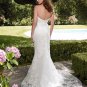 A-line White Lace Tulle Bridal Gown Strapless Sweetheart  Front Slit Wedding Dress W267