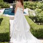 A-line Bridal Ball Gown Strapless Lace Applique Taffeta Ivory White Wedding Dress W266