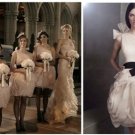 A-line One Shoulder Corset White Organza Short Bridal Wedding Dress Bridesmaid Dress