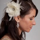 1 Rose Champagne Organza Tulle Short Wedding Veil Bridal Fascinate Birdcage Veil