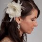 1 Rose Champagne Organza Tulle Short Wedding Veil Bridal Fascinate Birdcage Veil