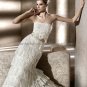 Custom Mermaid Sheath Bridal Gown Strapless Cascading Ruffles Lace Layered Wedding Dress pv301
