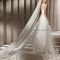 Custom Strapless SATIN Bridal Gown With Ivory Alencon Lace Jacket Wedding DresS pv308