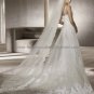 Custom Sleeveless Sheer Lace Straps Bridal Gown Ivory Alencon Lace Trumpet Wedding DresS pv309