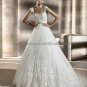 Custom Cap Sleeves Lace Organza Bridal Gown Ivory Alencon Lace A line Wedding DresS pv310