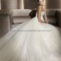 A-line Bridal Ball Gown Edith Jeweled Strapless Layered Ivory Wedding Dress Zipper Back pv304