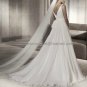 A-line Bridal Ball Gown Priscilla V-neck Layered  Ivory Wedding Dress Zipper Back pv303
