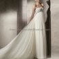 A-line Bridal Ball Gown Edith Jeweled Strapless Layered Ivory Wedding Dress Zipper Back pv304