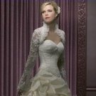 Ivory White Lace Bridal Dress Vest Shawl Jacket Long Sleeves Wedding Dress Bolero Jacket Size 2-28